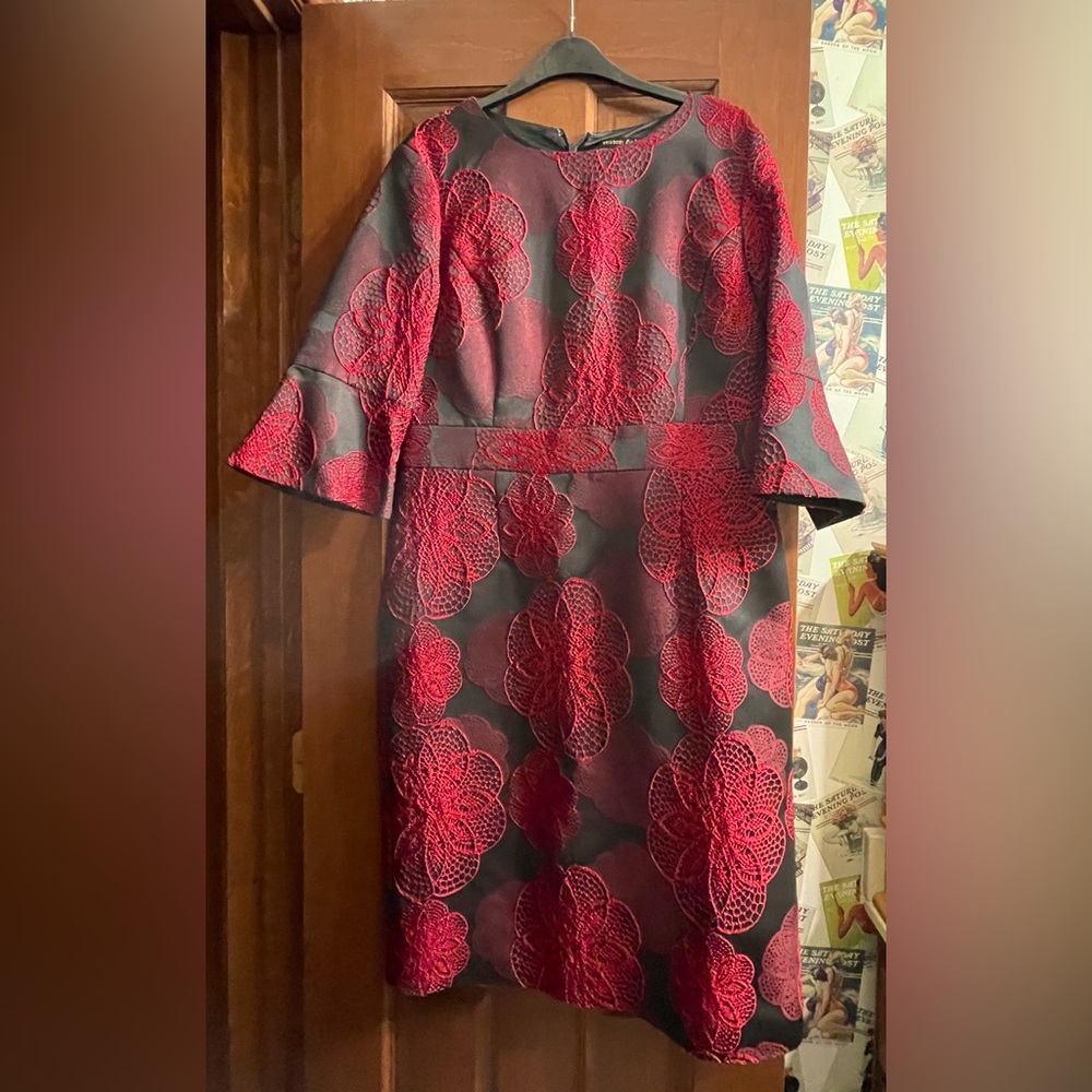 Preston York red and black dress size 12